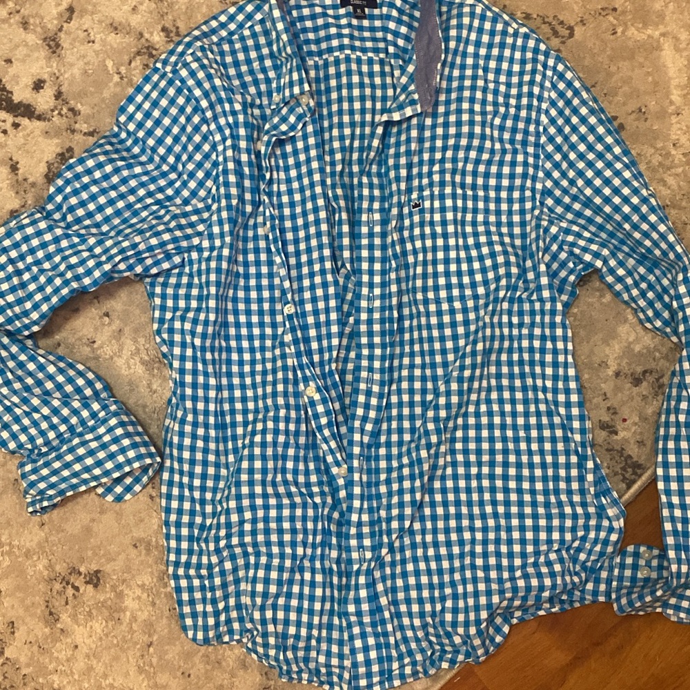 Crown & Ivy Blue and White Checkered Men's Shirt